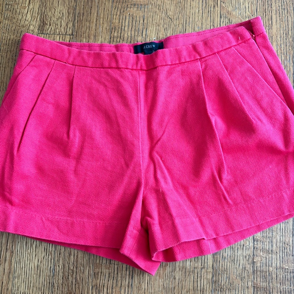 Red j crew shorts